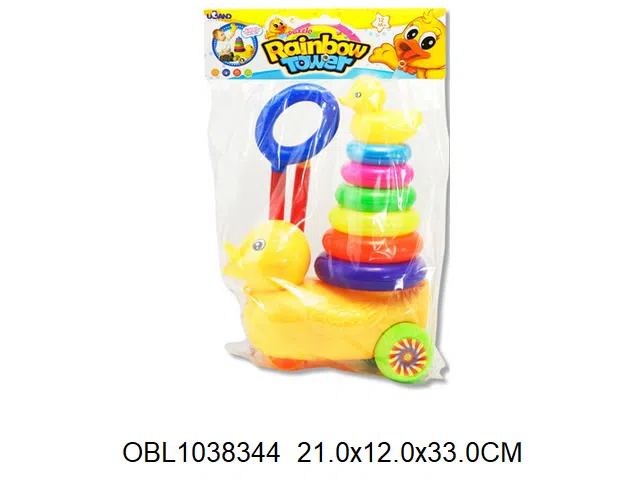 鸭子彩虹圈拖拉车 可手推_OBL1038344