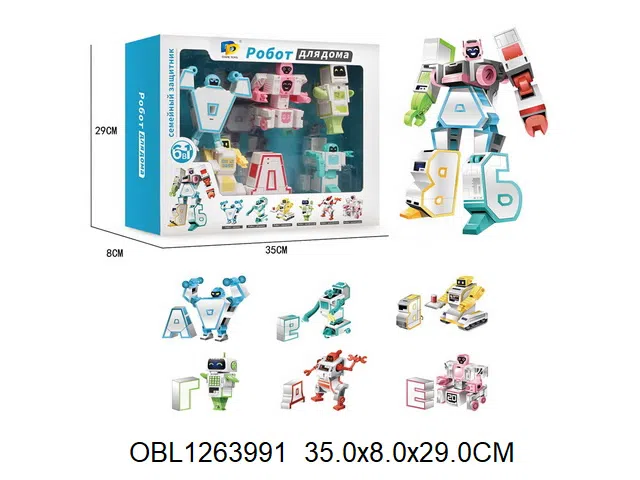 俄文六合一变形机器人带灯光音乐  1*AG13纽扣电池包电_OBL1263991