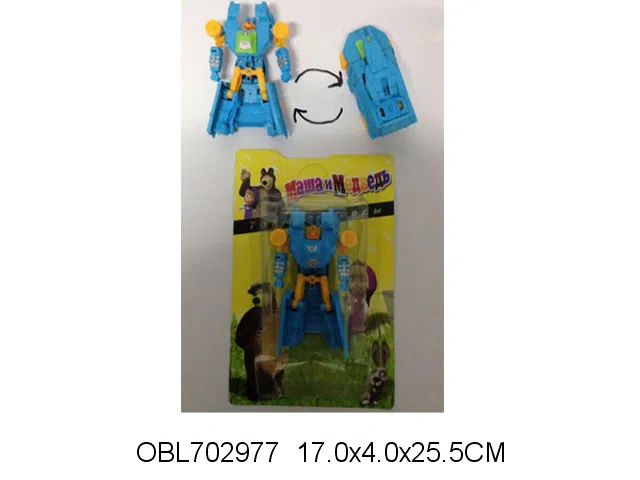 俄文变形汽车人 玛莎和熊 双吸塑2色混装_OBL702977
