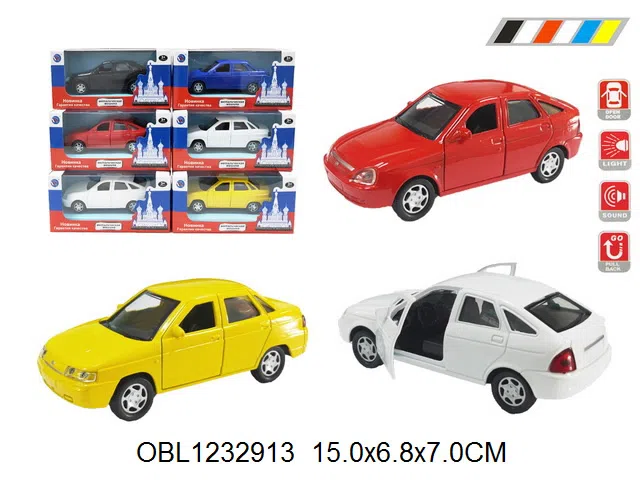 俄文合金回力轿车 带灯光声音 车身3粒纽扣·电池包电 可开车门 2款各3色混装_OBL1232913