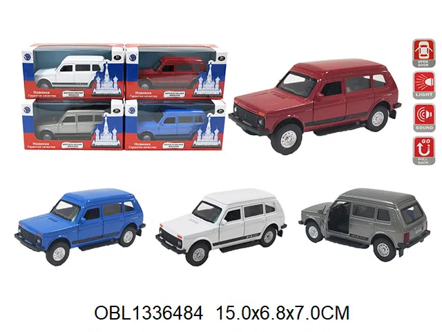 俄文合金回力车 带灯光声音 车身3粒AG3包电 可开车门 4色混装_OBL1336484