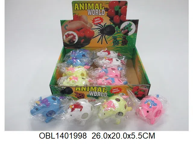 独角兽手捏彩珠球12只装1展示盒 4色混装_OBL1401998