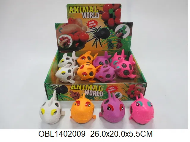 鲨鱼手捏彩珠球12只装1展示盒 4色混装_OBL1402009