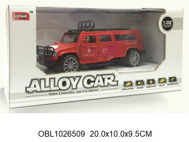 合金回力消防车带灯光音乐 包电_OBL1026509