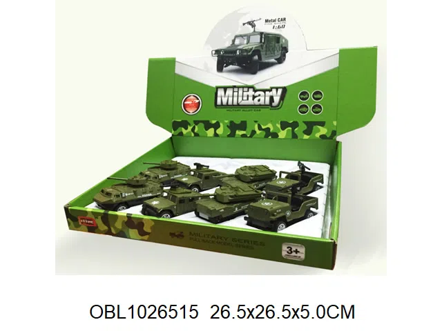 合金回力军事车 12只装1展示盒_OBL1026515