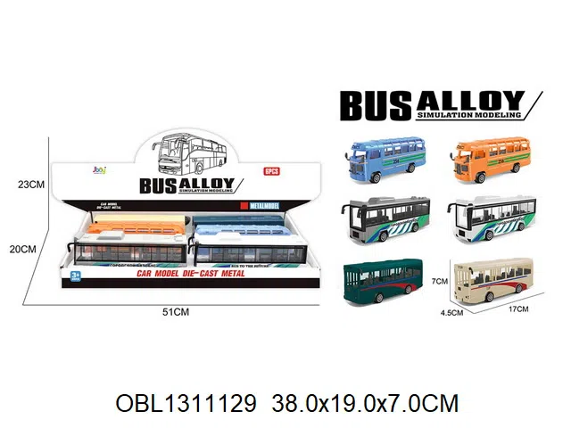 合金滑行巴士 3款6色混装 6只装1展示盒_OBL1311129