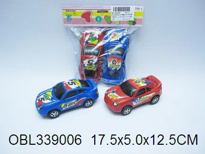 2只庄实色回力仿真车仔 2款红蓝2色混装_OBL339006