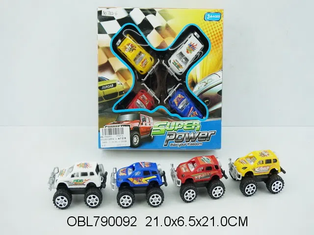 4只庄回力越野车 白 黄 红 蓝4色混装_OBL790092