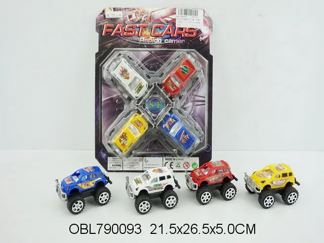 4只庄回力越野车 白 黄 红 蓝4色混装_OBL790093