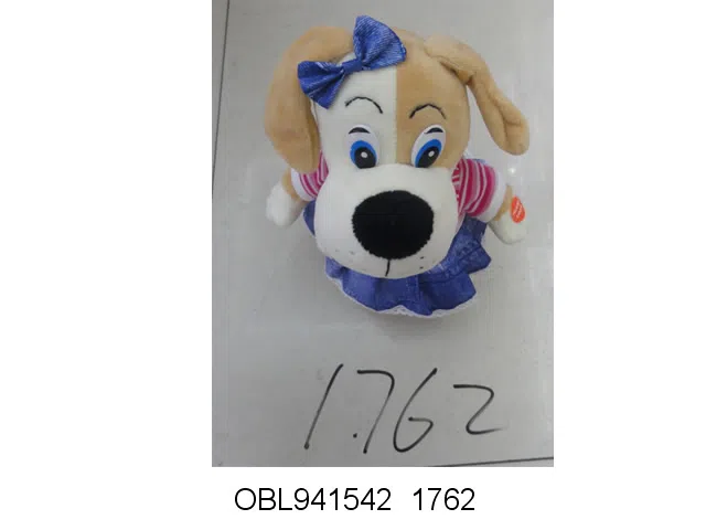 电动毛绒走路蝴蝶结狗带1首俄文音乐_OBL941542