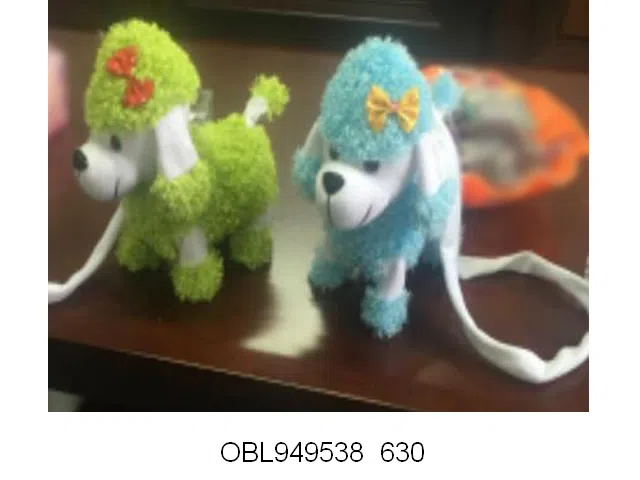 毛绒牵绳贵宾狗带俄文IC 走路摇尾_OBL949538