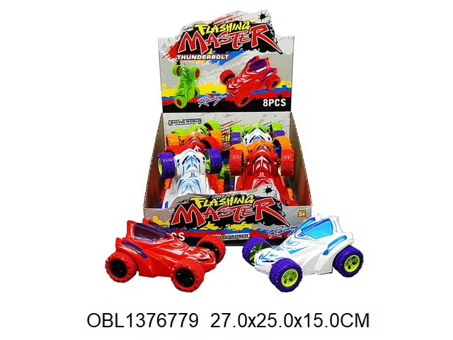 惯性旋转特技车 带灯光   8只装1展示盒  4色混装_OBL1376779