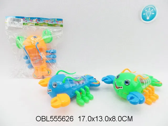 拉线卡通龙虾带灯光 可装搪 包电 3色混装_OBL555626