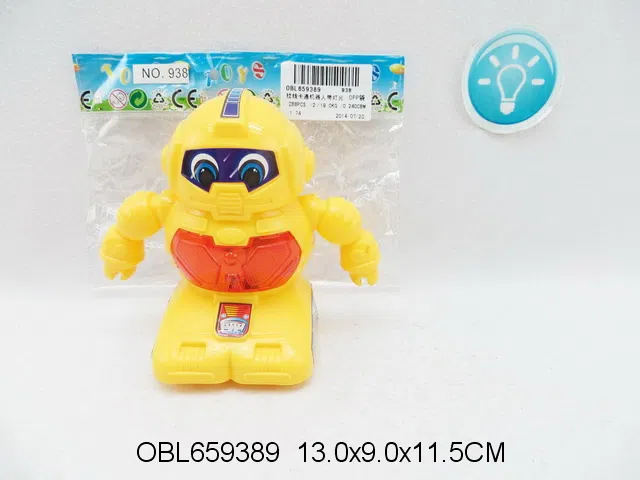 拉线卡通机器人带灯光 包电 2色混装_OBL659389