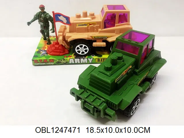 拉线战车配战士国旗带灯光 2颗纽扣电池包电 2色混装_OBL1247471