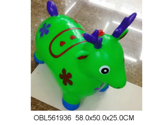 搪塑充气彩绘跳跳鹿 出货无充气 红黄蓝绿粉橘黄_OBL561936