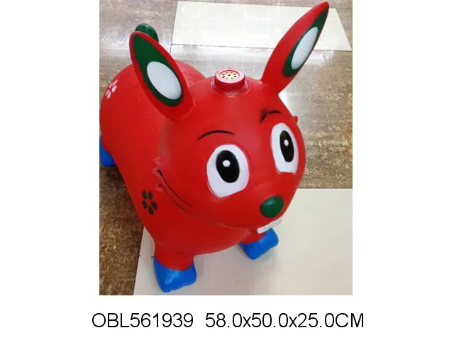 搪塑充气彩绘跳跳兔子 出货无充气 红黄蓝绿粉橘黄_OBL561939