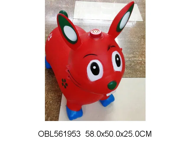 搪塑充气彩绘音乐跳跳兔子 出货无充气 红黄蓝绿粉橘黄_OBL561953