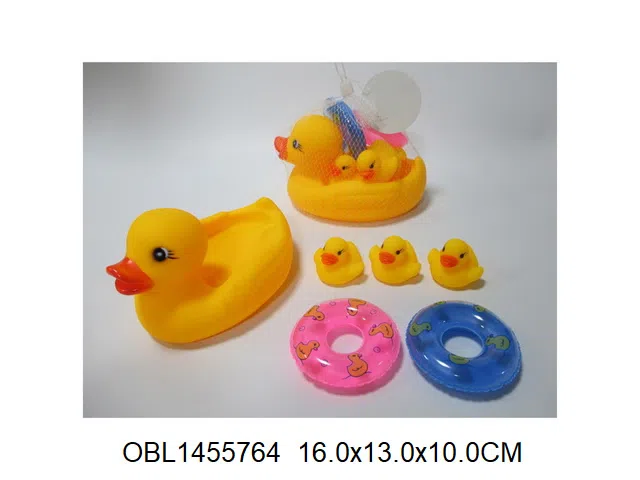 搪塑母子鸭配2个游泳圈_OBL1455764