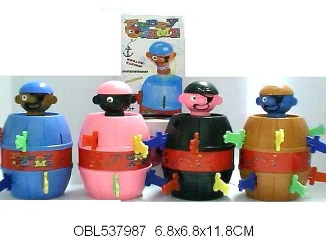 益智弹跳千钧一发海盗桶 棕/粉红/黑/蓝4色混装_OBL537987