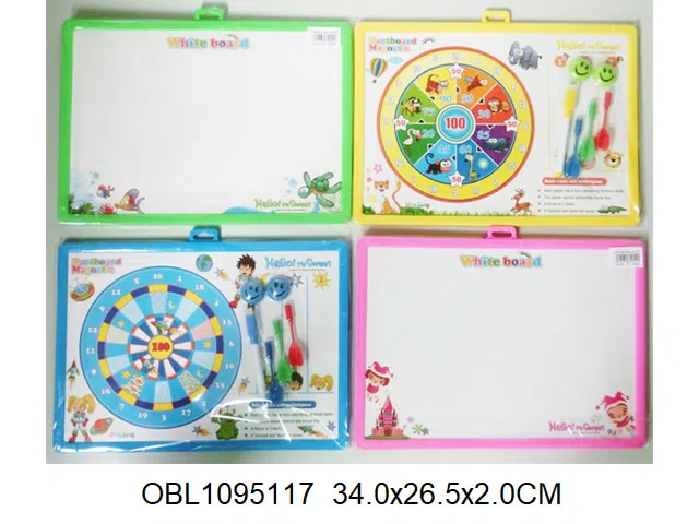 单面写字板背面飞镖 蓝 黄 绿 粉红四色混装_OBL1095117