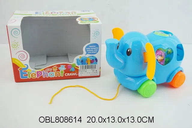 拖拉积木大象_OBL808614