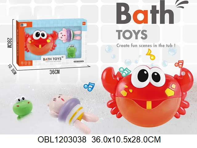 电动泡泡螃蟹配浴室玩具  2*AA电池无包电_OBL1203038