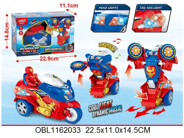 电动变形摩托带灯光音乐  无包电3AA  2色混装_OBL1162033