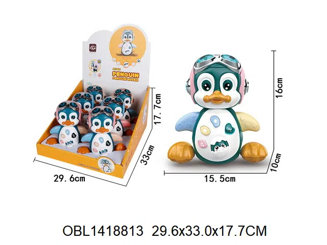 电动企鹅带灯光音乐  3*AA无包电  6只装1展示盒_OBL1418813