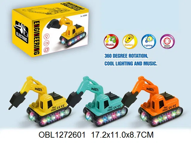 电动万向挖掘机带灯光音乐  2*AA无包电 3色混装_OBL1272601