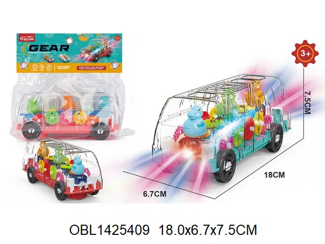 电动齿轮巴士车带灯光音乐 3*AA无包电_OBL1425409