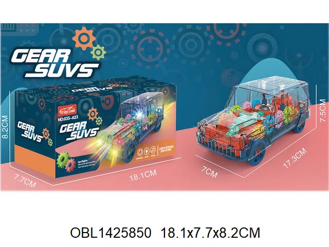 电动齿轮越野车带灯光音乐 3*AA无包电 2色混装_OBL1425850