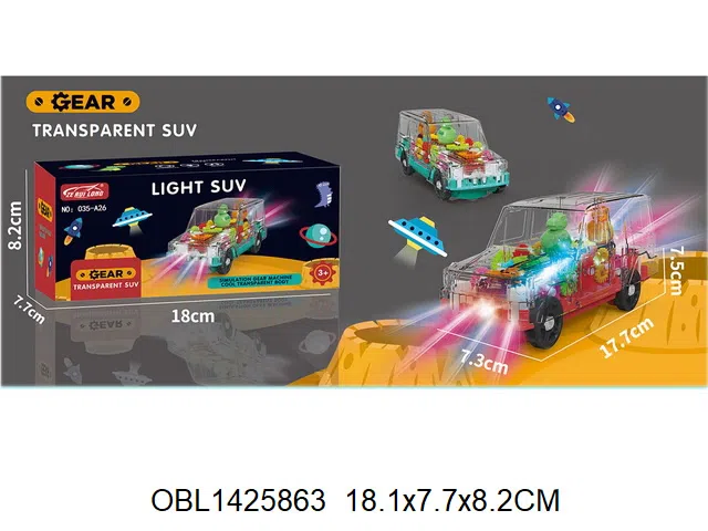 电动齿轮越野车带灯光音乐 3*AA无包电 2色混装_OBL1425863