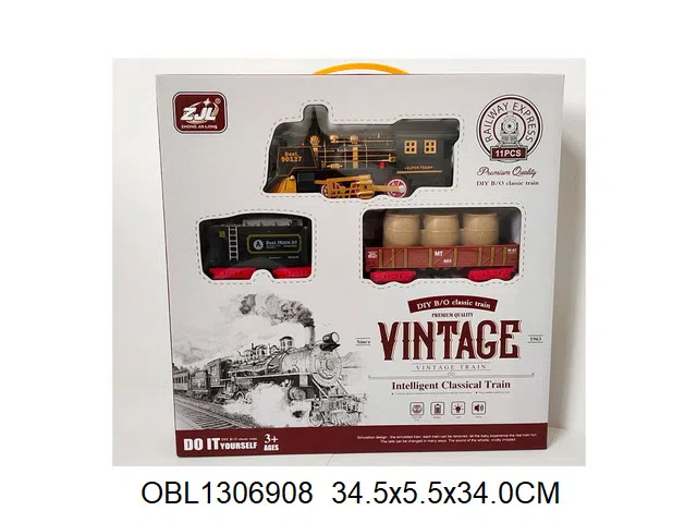 电动轨道火车套装带灯光声音 4*AAA无包电_OBL1306908