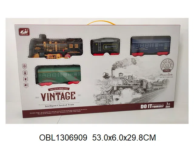 电动轨道火车套装带灯光声音 4*AAA无包电_OBL1306909