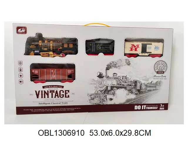 电动轨道火车套装带灯光声音 4*AAA无包电_OBL1306910