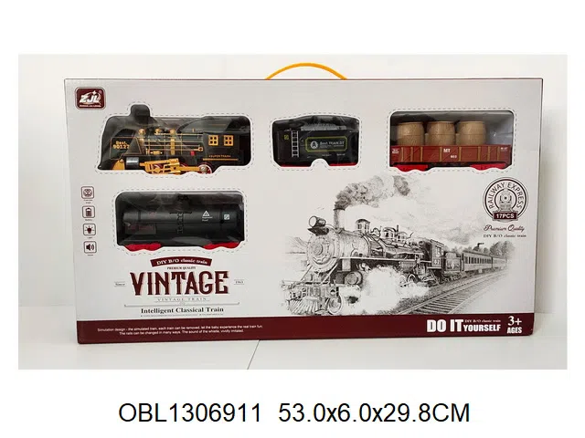 电动轨道火车套装带灯光声音 4*AAA无包电_OBL1306911