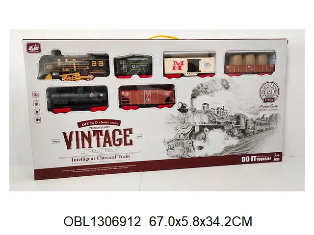 电动轨道火车套装带灯光声音 4*AAA无包电_OBL1306912
