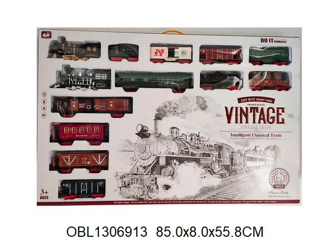 电动轨道火车套装带灯光声音 4*AAA无包电_OBL1306913