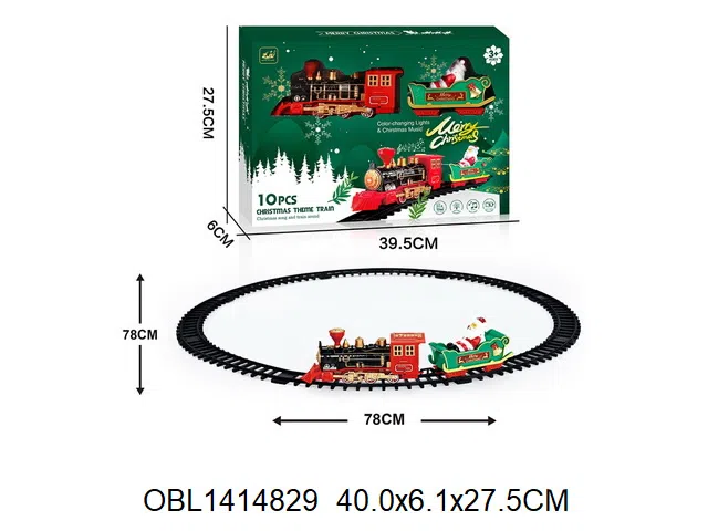 电动轨道火车套装带灯光声音 4*AAA无包电_OBL1414829