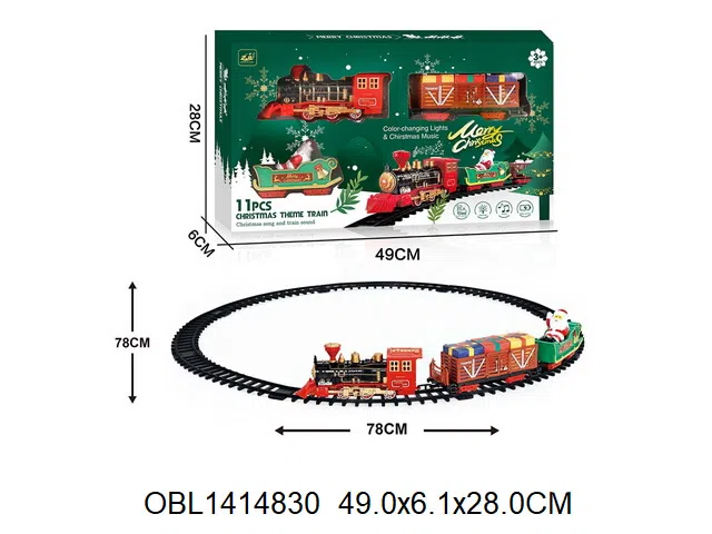 电动轨道火车套装带灯光声音 4*AAA无包电_OBL1414830