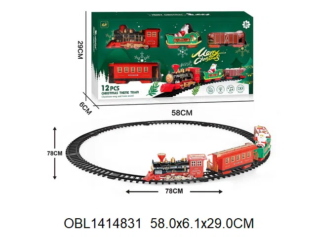 电动轨道火车套装带灯光声音 4*AAA无包电_OBL1414831
