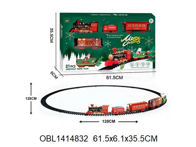 电动轨道火车套装带灯光声音 4*AAA无包电_OBL1414832