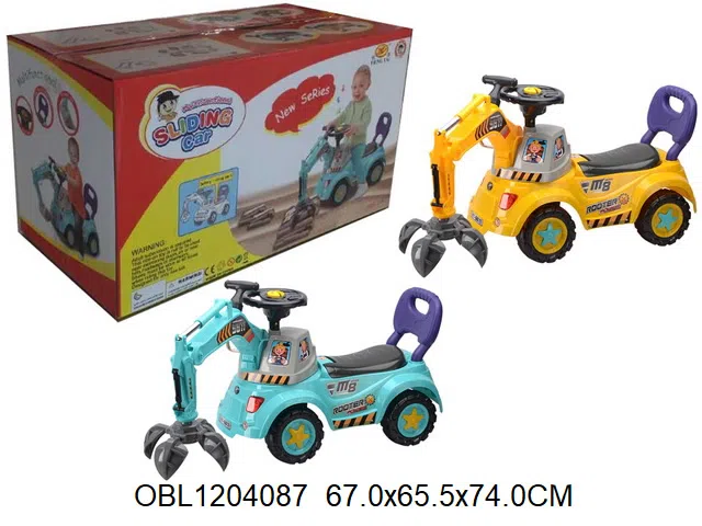 多功能滑行童车 方向盘带灯光音乐 2*AA电池无包电 2色混装_OBL1204087