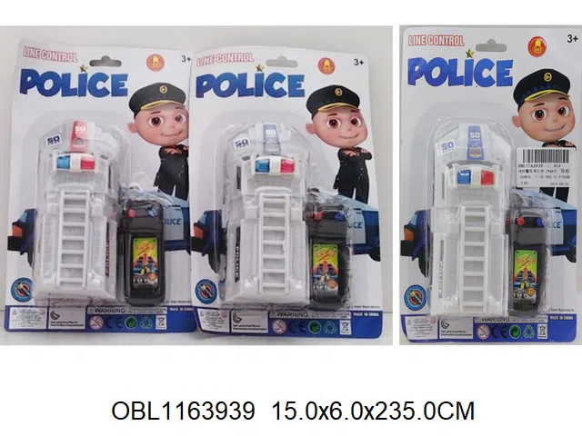 线控警车带灯光 2*AA无包电 红 蓝2色混装_OBL1163939