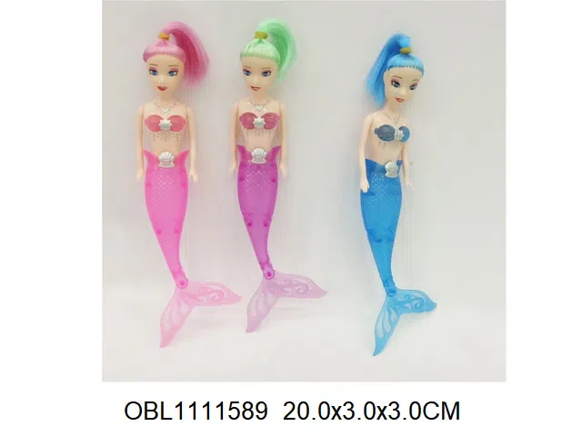 7寸实身美人鱼芭芘带灯光 包电 3色混装_OBL1111589