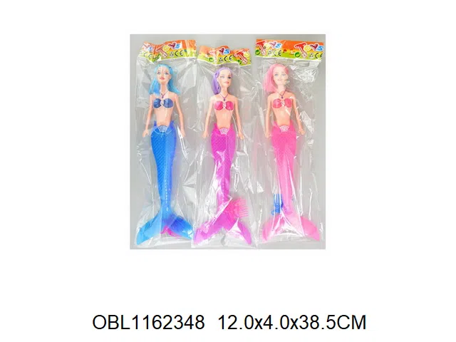 13寸实身美人鱼芭芘带灯光配饰品 包电  3款混装_OBL1162348