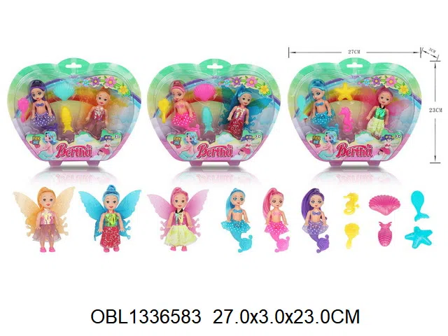 2身庄3.5寸实身芭芘套装 3色混装_OBL1336583