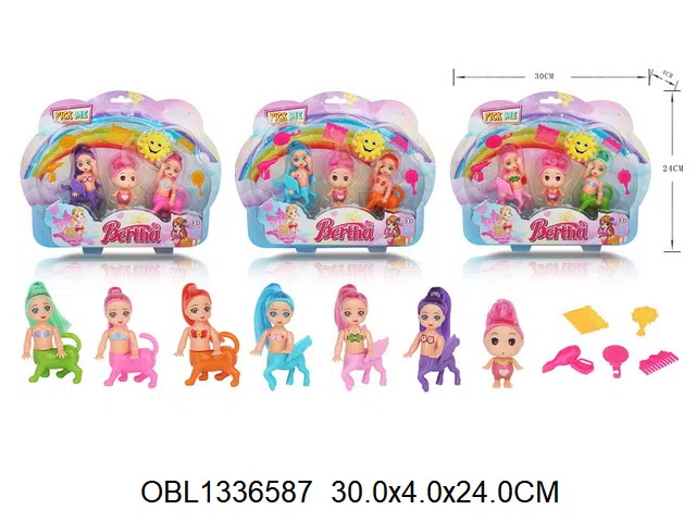 2身庄5寸实身童话飞马/天狗芭芘套装配2寸实身芭芘 3款混装_OBL1336587