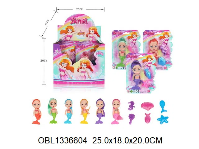 5寸实身美人鱼芭芘套装 6色混装 12板装1展示盒_OBL1336604